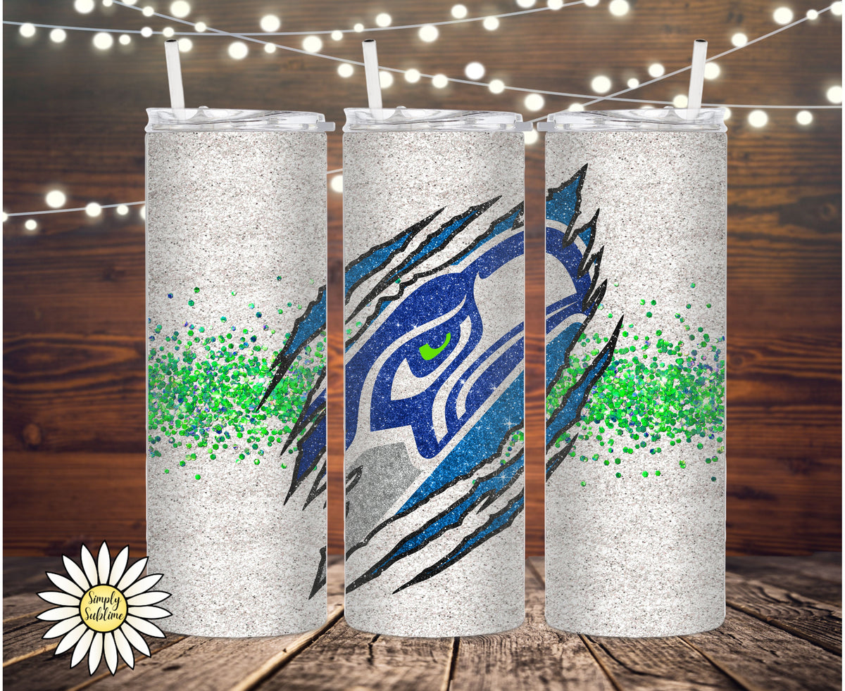 Seattle Seahawks Messy Bun 30oz Skinny Tumbler With Metal 