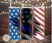 US and Thin Blue Line Flag Tumbler