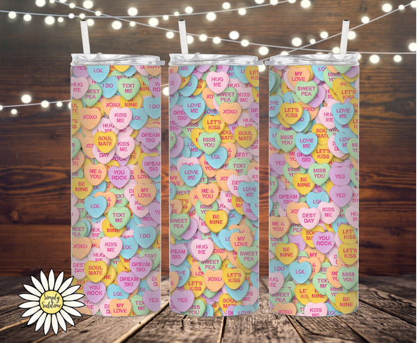 Conversation Heart Tumbler