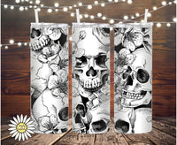 Floral Skulls Tumbler