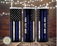 Personalized Thin Blue Line Tumbler