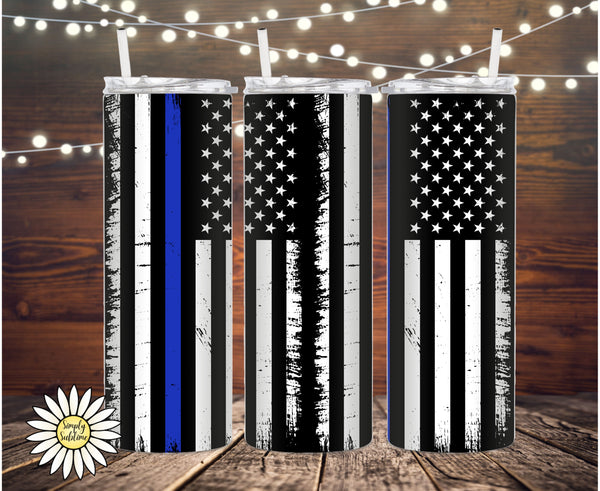 Blue Line Flag Tumbler